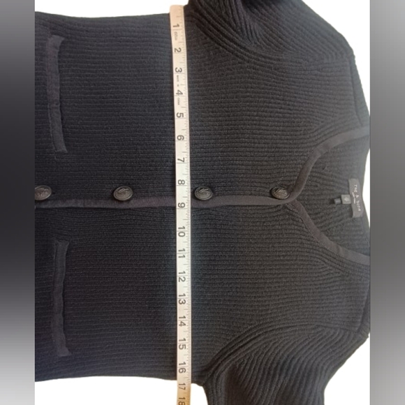 Rag & Bone Nancy Black Ribbed Cardigan Merino Wool Blend - Picture 7 of 11
